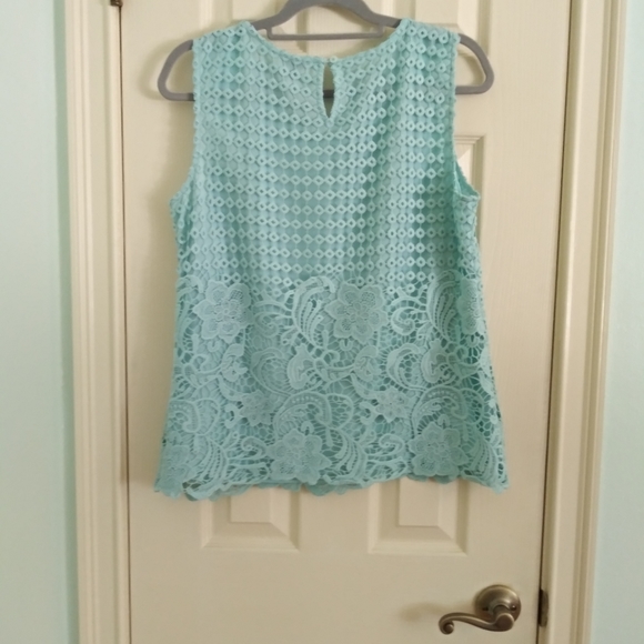 Talbots Sleeveless Crocheted Lace Blouse - Picture 3 of 6